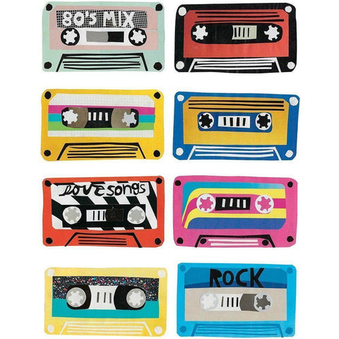 Retro Mix Tapes I Black Modern Wood Framed Art Print with Double Matting by Bucheli, Jen