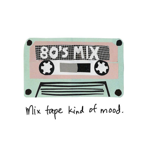 Mix Tape Kind of Mood Black Modern Wood Framed Art Print with Double Matting by Bucheli, Jen