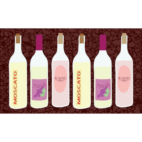 Moscato Bottles In A Row Black Modern Wood Framed Art Print with Double Matting by Bucheli, Jen