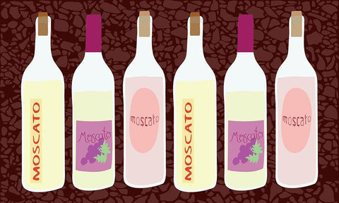 Moscato Bottles In A Row White Modern Wood Framed Art Print with Double Matting by Bucheli, Jen