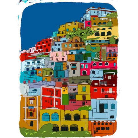 City On A Mountain Black Modern Wood Framed Art Print with Double Matting by Bucheli, Jen