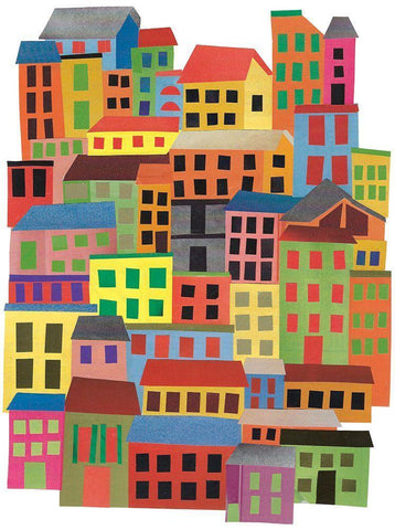 Mid Town City Black Ornate Wood Framed Art Print with Double Matting by Bucheli, Jen