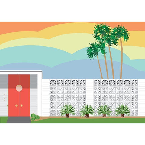 Palm Springs Sunset Black Modern Wood Framed Art Print by Bucheli, Jen