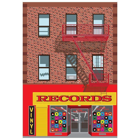 Vinyl Records Black Modern Wood Framed Art Print by Bucheli, Jen