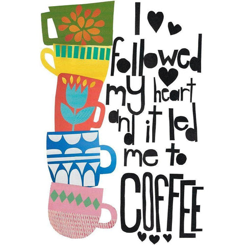 Heart and Coffee Black Modern Wood Framed Art Print by Bucheli, Jen