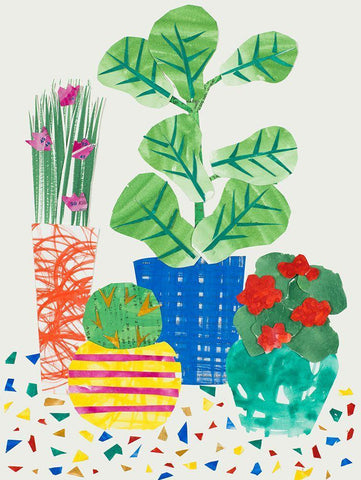 Patio Plants White Modern Wood Framed Art Print with Double Matting by Bucheli, Jen
