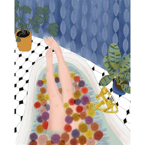 Bubble Bath Dream White Modern Wood Framed Art Print by Bucheli, Jen