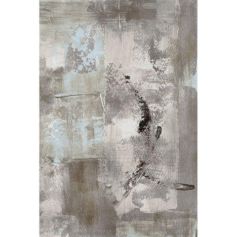 Silver Textured Space II Black Modern Wood Framed Art Print with Double Matting by Loreth, Lanie