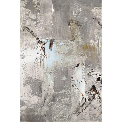 Silver Textured Space I Black Modern Wood Framed Art Print with Double Matting by Loreth, Lanie