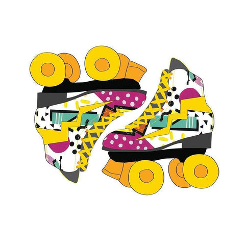 Graffiti  Rollerblades White Modern Wood Framed Art Print by Bucheli, Jen