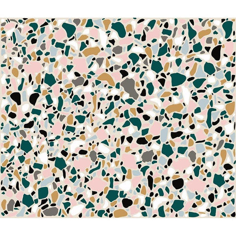 Teal Terrazo White Modern Wood Framed Art Print by Bucheli, Jen