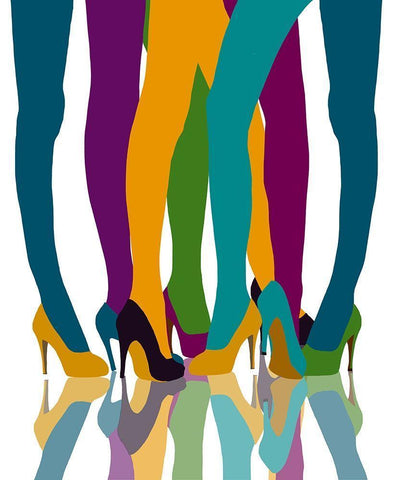 Colorful Legs Black Ornate Wood Framed Art Print with Double Matting by Bucheli, Jen
