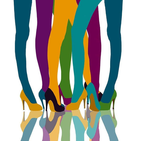 Colorful Legs Gold Ornate Wood Framed Art Print with Double Matting by Bucheli, Jen