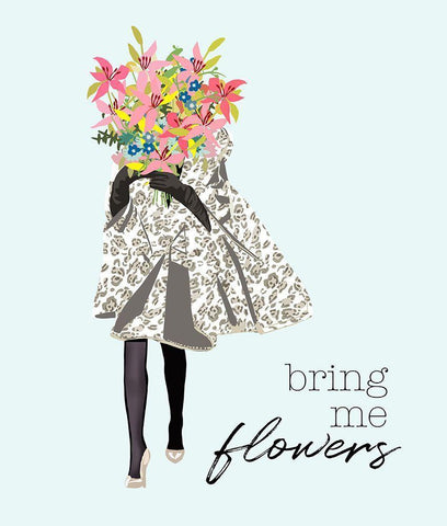 Bring Me Flowers White Modern Wood Framed Art Print with Double Matting by Bucheli, Jen