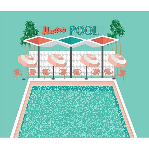 Vintage Pool Black Modern Wood Framed Art Print by Bucheli, Jen