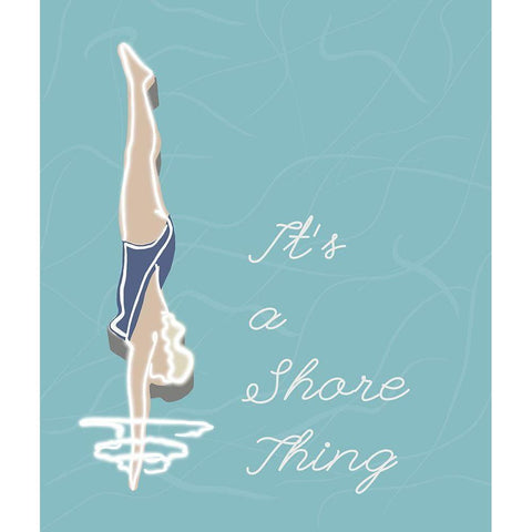 Its A Shore Thing Black Modern Wood Framed Art Print by Bucheli, Jen