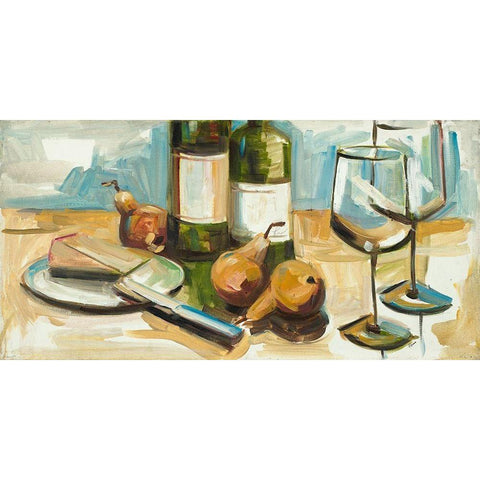 Pears Well with Wine Black Modern Wood Framed Art Print with Double Matting by French-Roussia, Heather A.