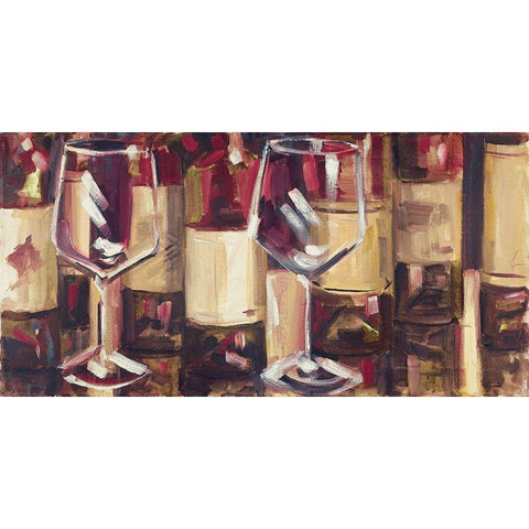 Red Wine with Dinner White Modern Wood Framed Art Print by French-Roussia, Heather A.