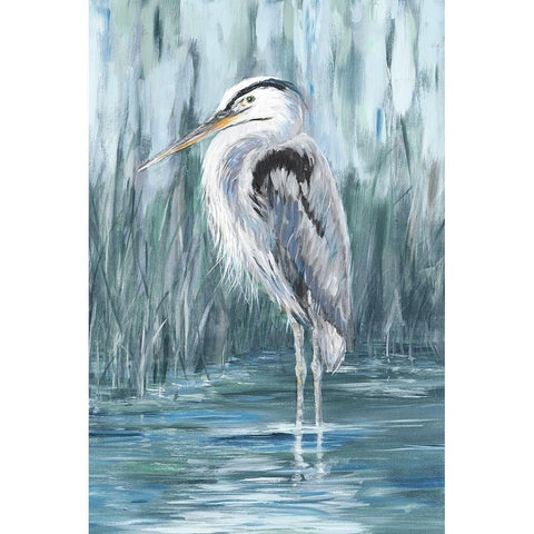 Standing Still Heron II  Black Modern Wood Framed Art Print by DeRice, Julie