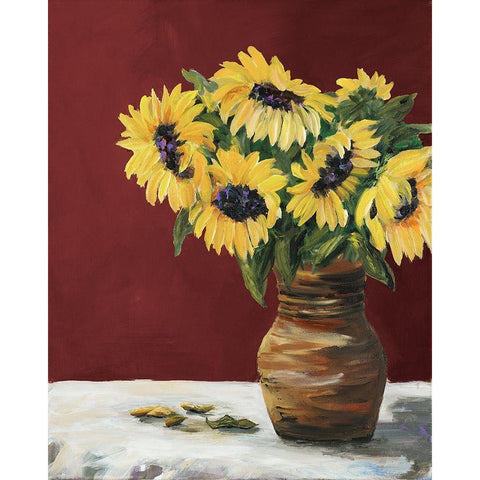 Sunflowers Black Modern Wood Framed Art Print with Double Matting by DeRice, Julie