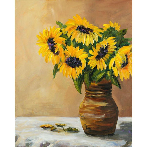 Sunflowers Black Modern Wood Framed Art Print by DeRice, Julie