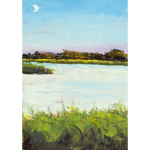 Inlet View White Modern Wood Framed Art Print by Green, Jenny