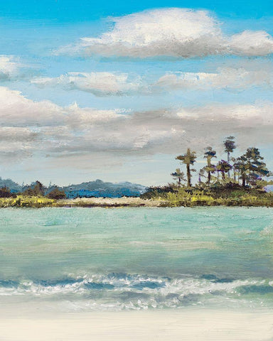 Approaching The Seashore White Modern Wood Framed Art Print with Double Matting by Green, Jenny