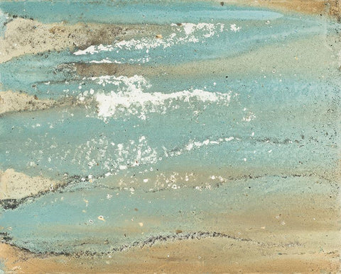 Shoreline Abstract White Modern Wood Framed Art Print with Double Matting by Morris, Megan