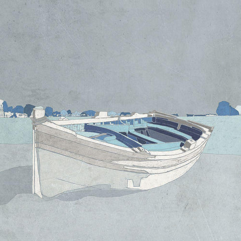 Docked Ashore II Black Modern Wood Framed Art Print by Mabat, Ynon
