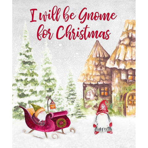 I Will be Gnome for Christmas Black Modern Wood Framed Art Print by Gaynor, Janice