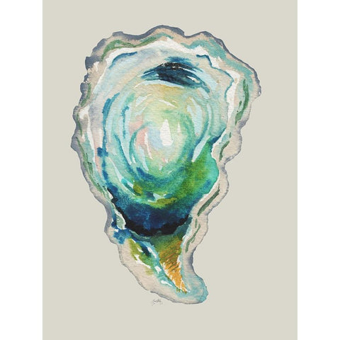 Oyster II Black Modern Wood Framed Art Print with Double Matting by Medley, Elizabeth