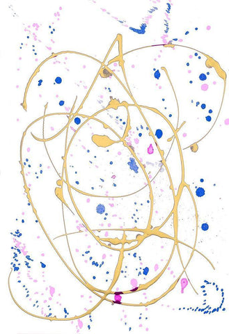 Elegant Splatter White Modern Wood Framed Art Print with Double Matting by Bryant, Susan