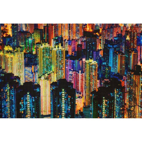 Night Life Black Modern Wood Framed Art Print with Double Matting by Meneely, Dan
