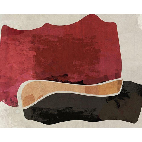 Red and Black Machine Abstract Black Modern Wood Framed Art Print by Meneely, Dan