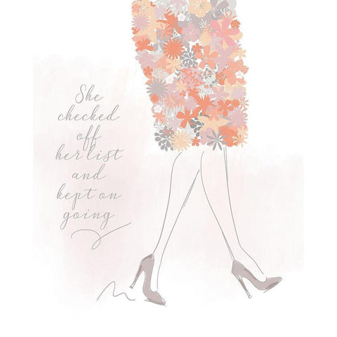 She Kept On Going Gold Ornate Wood Framed Art Print with Double Matting by Quach, Anna