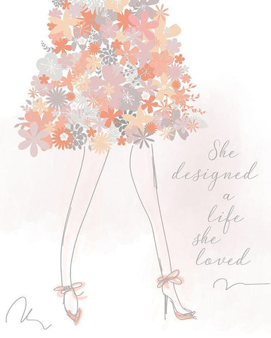 She Designed a Life She Loved White Modern Wood Framed Art Print with Double Matting by Quach, Anna