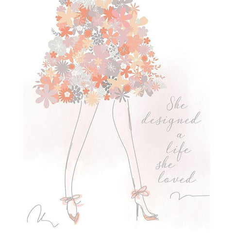 She Designed a Life She Loved Black Modern Wood Framed Art Print with Double Matting by Quach, Anna