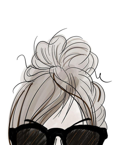 Visions of Hair Style IV Black Ornate Wood Framed Art Print with Double Matting by Quach, Anna
