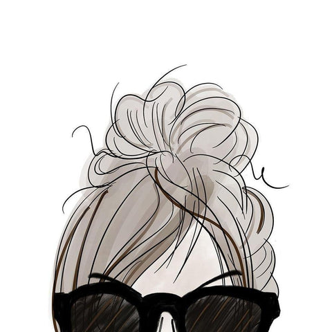 Visions of Hair Style IV Black Modern Wood Framed Art Print with Double Matting by Quach, Anna