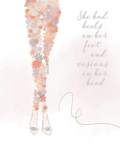 Visions White Modern Wood Framed Art Print with Double Matting by Quach, Anna