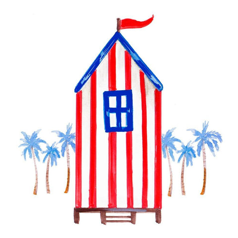 Lifeguard House I Black Modern Wood Framed Art Print by Del Sol, Ani