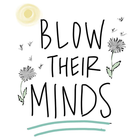 Blow Their Minds Black Modern Wood Framed Art Print by Wilson, Kali