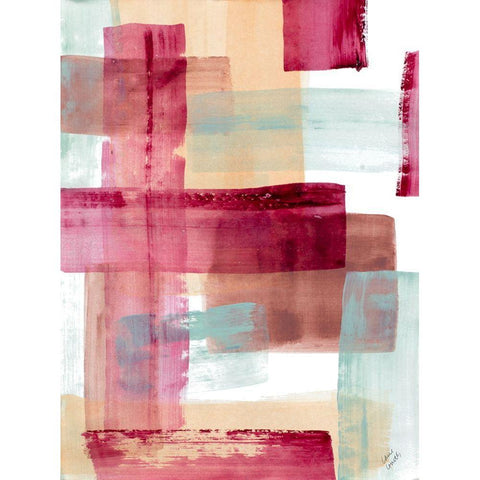 Rose and Peach I White Modern Wood Framed Art Print by Loreth, Lanie