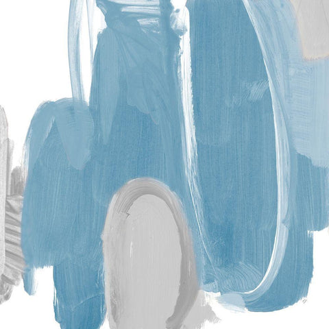 Catching The Tempo Blue I White Modern Wood Framed Art Print with Double Matting by Loreth, Lanie