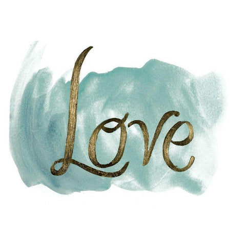 Love Gold Ornate Wood Framed Art Print with Double Matting by Pinto, Patricia