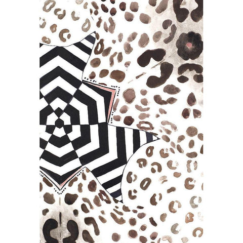 African Design Gold Ornate Wood Framed Art Print with Double Matting by Pinto, Patricia