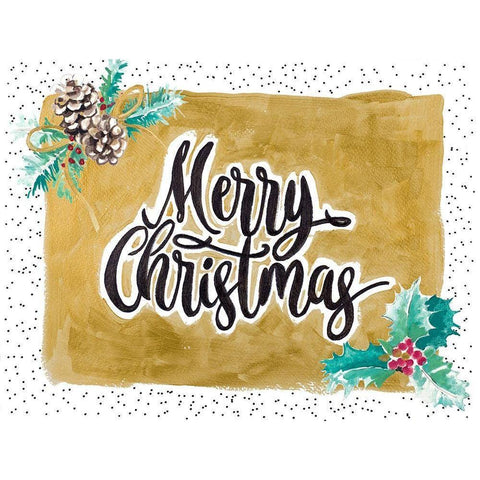 Merry Christmas White Modern Wood Framed Art Print by Pinto, Patricia