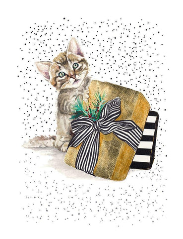 My Cute Present II White Modern Wood Framed Art Print with Double Matting by Pinto, Patricia