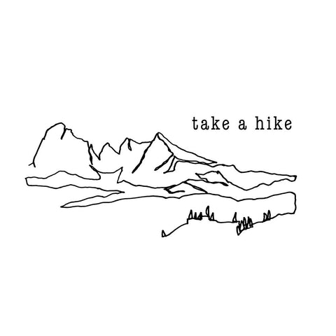 Take a Hike White Modern Wood Framed Art Print with Double Matting by Edwins, Hugo