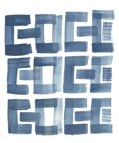 Organic Shapes II White Modern Wood Framed Art Print with Double Matting by Danelle, B.